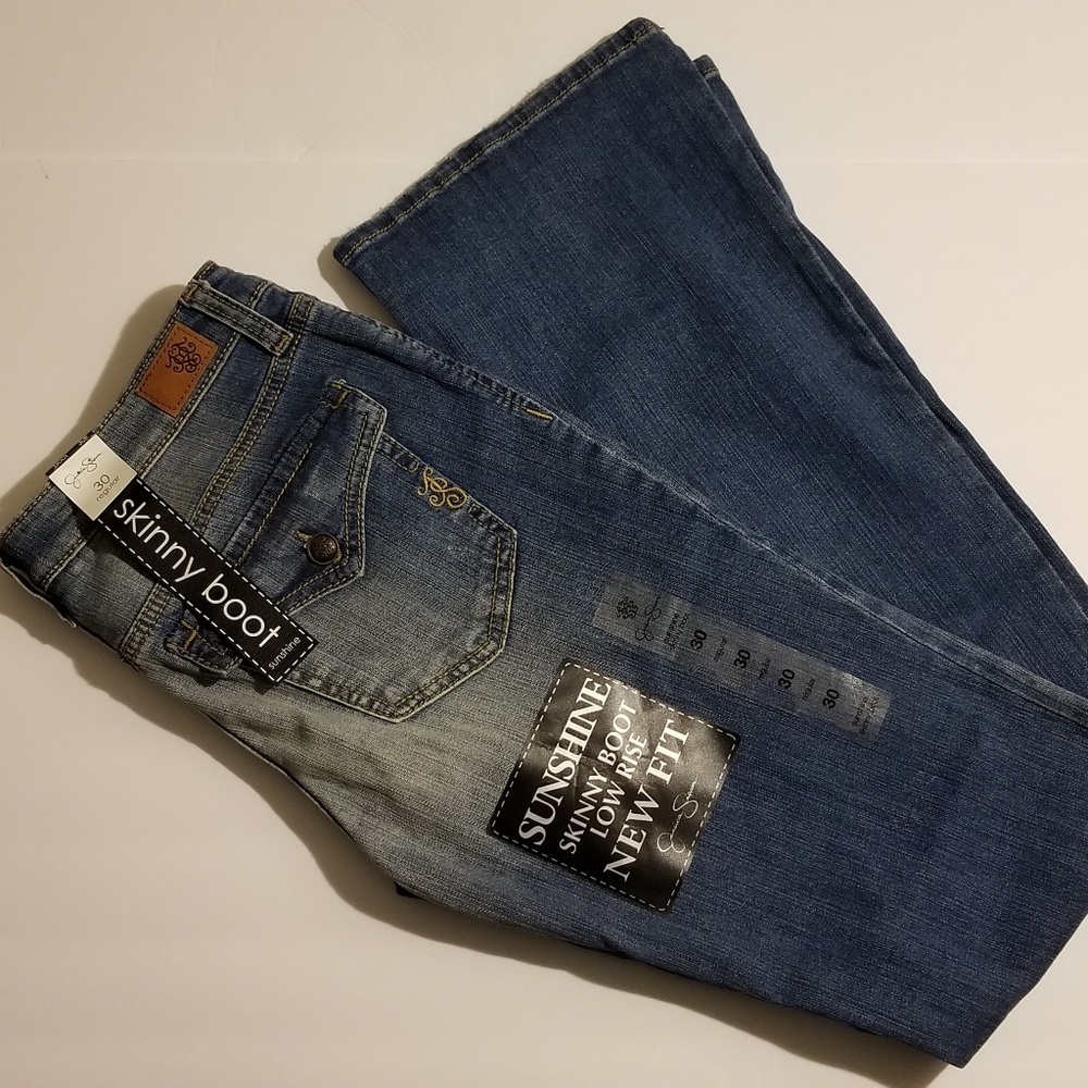 JS Sunshine Skinny Boot Distressed Jeans